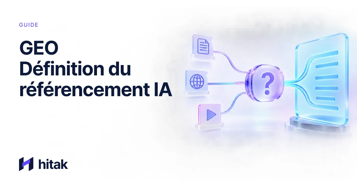 GEO : définition du référencement IA — couverture du blog hitak